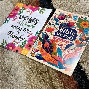 2 Coloring Books Verses for Women & Bible Verse Coloring Books Set NWT